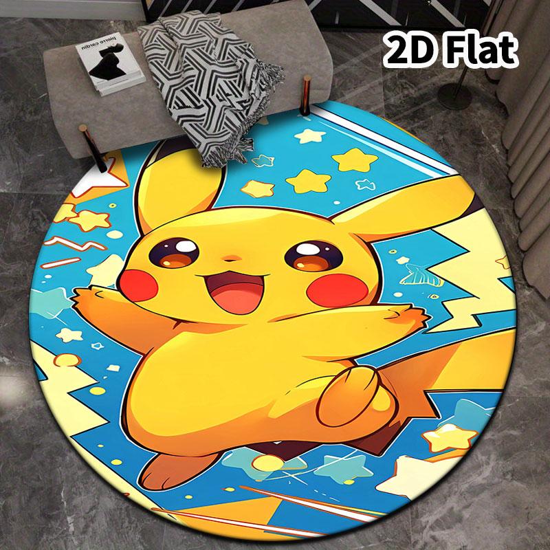 Cute Pokemon Round Area Rug Carpet Rug For Living Room Bedroom Sofa Playroom Decor Nonslip Floor Mat