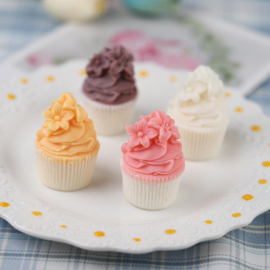 Cupcake Candle Mold Affodil Texture Design Epoxy Resin Casting Silicone Mold for DIY Candle Soap Plaster Cake Home Decor