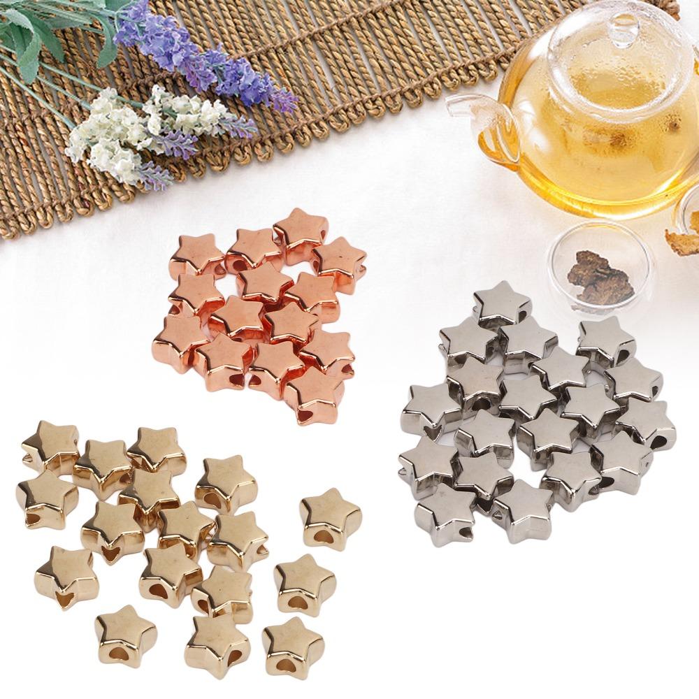50pcs 3 Colors Star Shaped Beads Small Hole Star Spacer Beads Jewelry Making Beads  DIY Jewelry