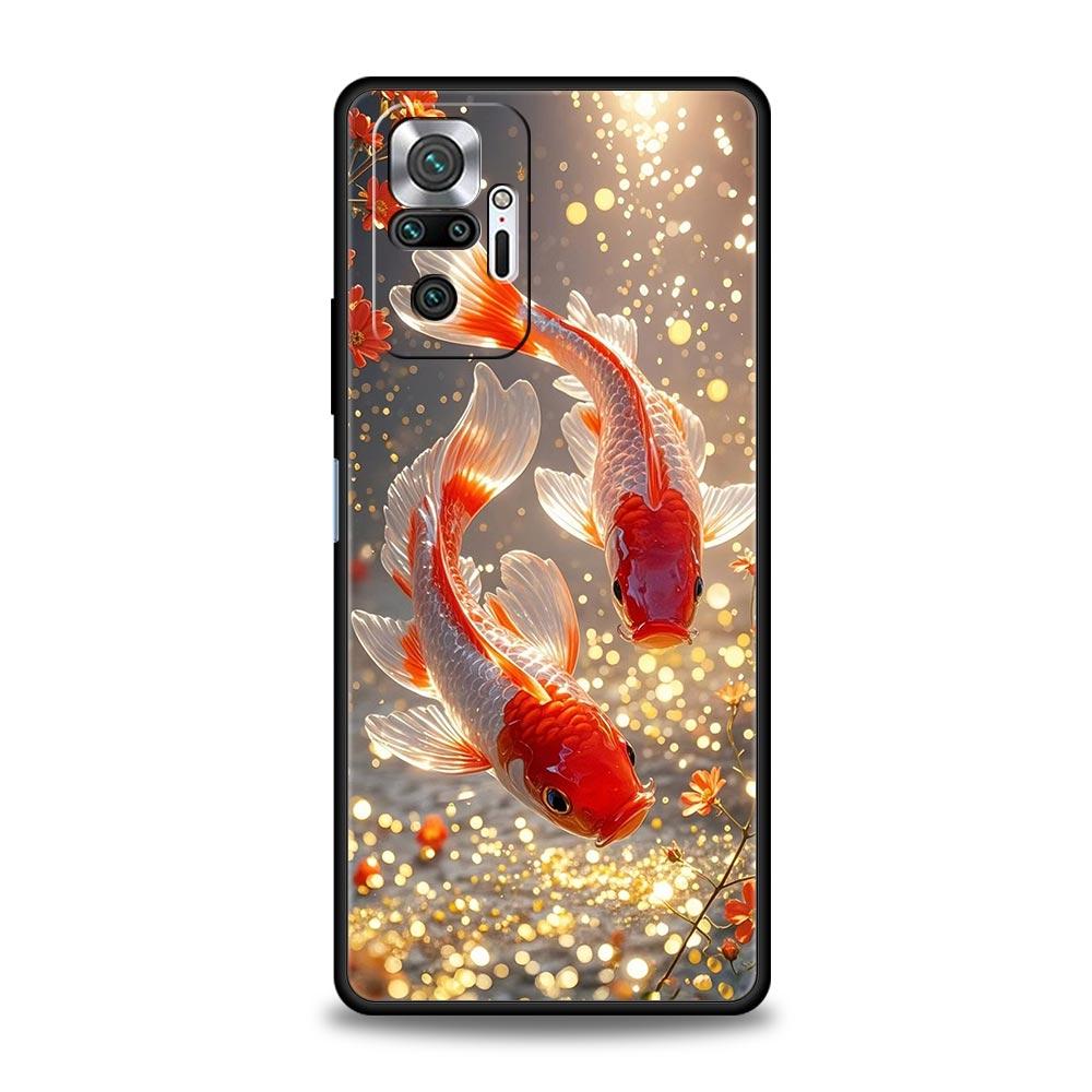 Goldfish Swimming Phone Case Cover for Redmi 14C 10C Note 15 14 13 12 10 11 K40 Pro Plus 5G Soft TPU Shockproof Shell Capas Bags
