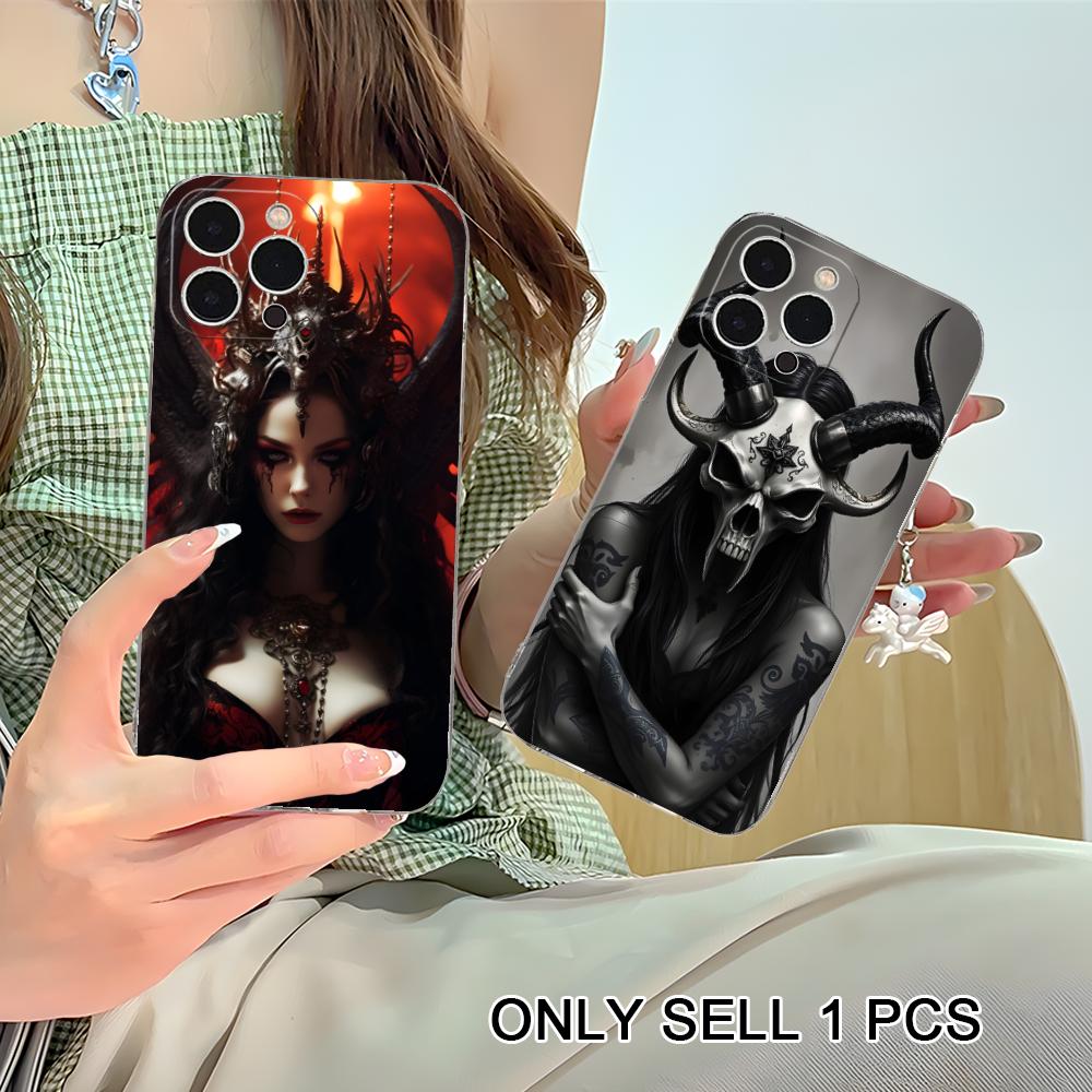 Dark Goddess Lilith Phone Case for iPhone 17 16 15 14 13 12 11 X XR XS Air Pro Max Plus Mini Soft TPU Clear Cover