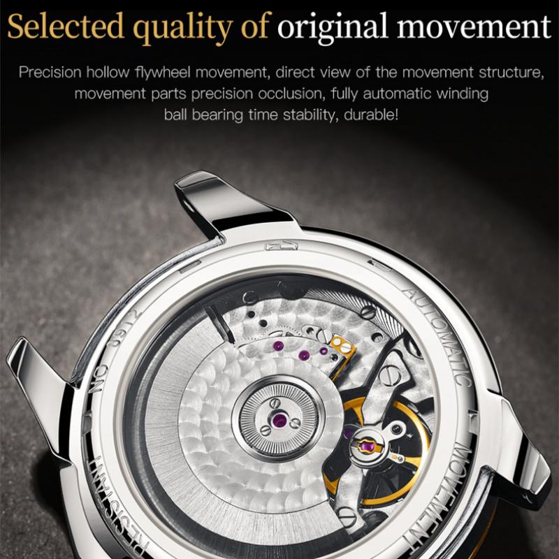 JINSHIDUN New Business and Leisure Men's Watch Multifunctional Automatic Mechanical Watch Tourbillon High-end Watch