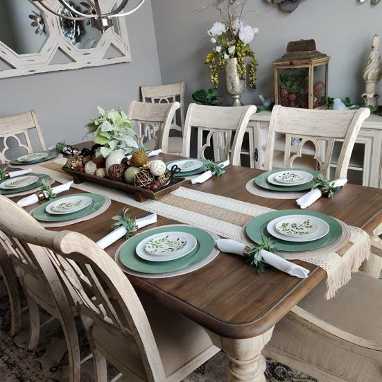 1 Полосатая скатерть-дорожка Бохо Хлопок Лен Термостойкая Свадебный банкет Скатерть-дорожка с бахромой Кухонные принадлежности