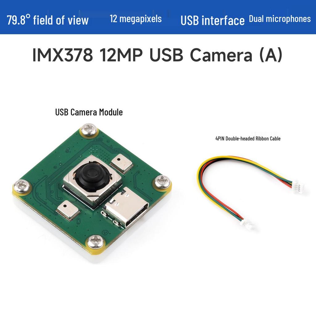 IMX378 High-Resolution USB Camera with Excellent Low-Light Performance and Dual Microphones