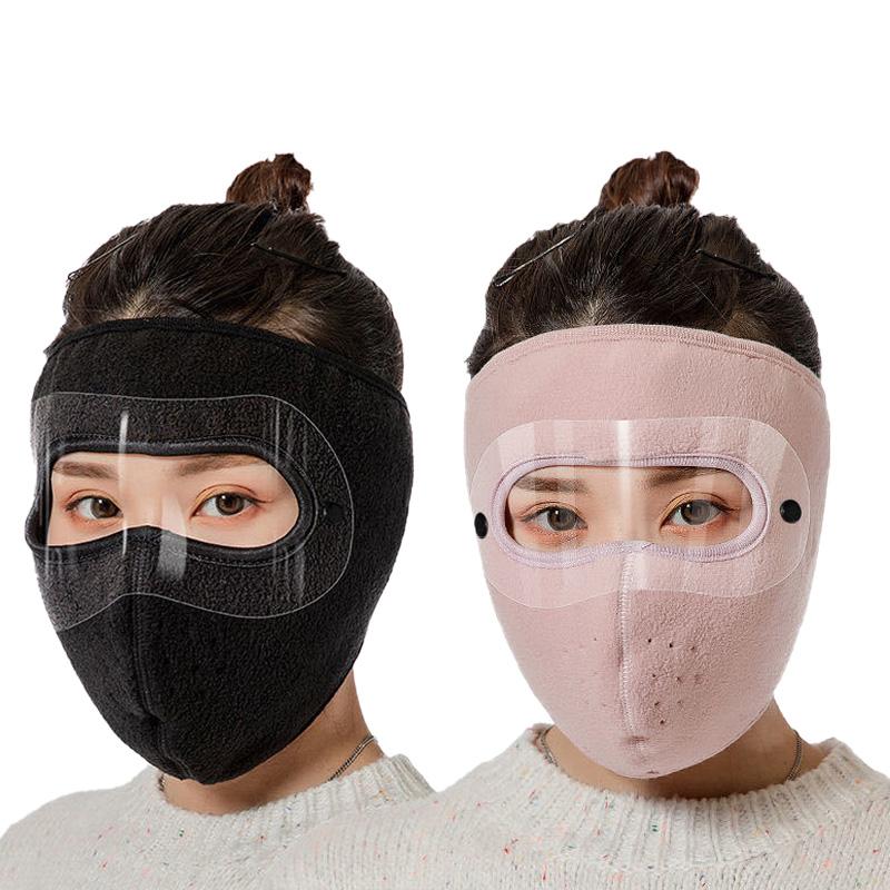 1 шт. ветрозащитная противотуманная маска для езды на велосипеде с очками бархатная флисовая защитная зимняя шапка