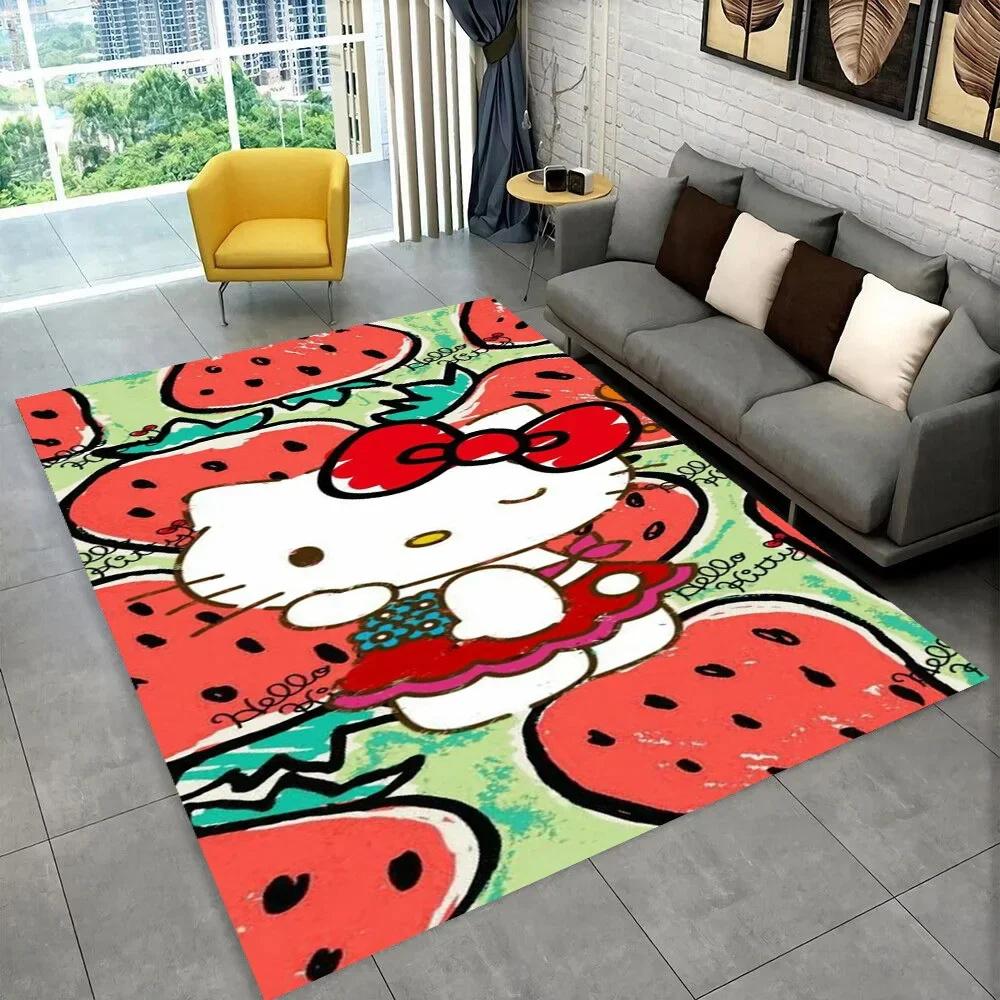 Ковер с мультяшной девочкой Sanrio Новый ковер с кошкой Hello Kitty для спальни, гостиной, дома, дивана, детский коврик для ползания