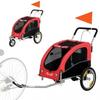 PawHut 2-in-1 Dog Bike Trailer for Medium Dogs with Suspension, Quick Release Tires, Reflectors, 160x71x101cm, Red