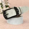 Women's Vintage Engraved Pin Buckle Genuine Cowhide Leather Belt - Versatile Casual Retro Waist Accessory