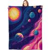 Astronaut Space Blanket, Fleece Flannel Blanket, Cozy Plush Blanket Warm Air Conditioning Blanket for Sofa, Bedroom, Office, Bed