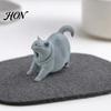 Vivid Detail Cat Statue 3D Printed Yawning Statue, Cute Sleeping Figurine for Durable Collectible Shelf Bedroom, Modern Minimalist Home Decor
