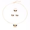 Elegant Diamond Butterfly Jewelry Set: Necklace, Ring & Earrings for Women