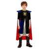 Boys Knight Costume Metallic Gloss Patchwork Top Back Invisible Zipper Long Sleeve Detachable Cape Cosplay Outfit