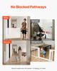 Retractable Baby Gate, Extends to 1450 mm Wide, 980 mm Tall, with Security Lock, Easy to Use, Walk Through Without Tripping, Mesh Dog Gate for Stairs,