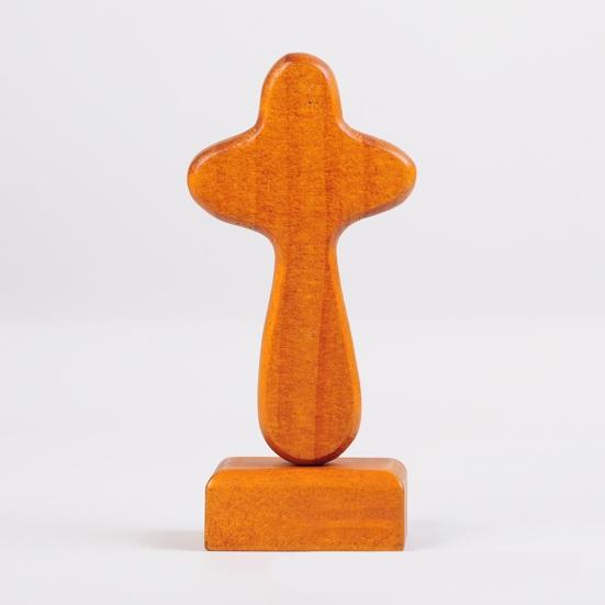 Wooden Cross Decoration with Magnetic Base Handmade Faith Prayer Cross Home Office Bookshelf Desktop Decoration Ornament
