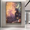 Рамка из цельного дерева, винтажный покемон, Espeon Umbreon, плакат Eeveelutions, плакат японского аниме, настенные художественные принты, декор для гостиной, домашний декор, фреска