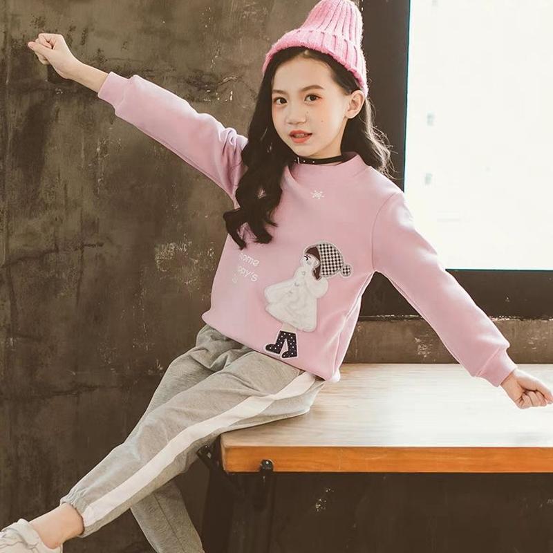 Свитера для девочек, весенне-осенние детские корейские топы с длинными рукавами и героями мультфильмов для подростков, детская нижняя рубашка