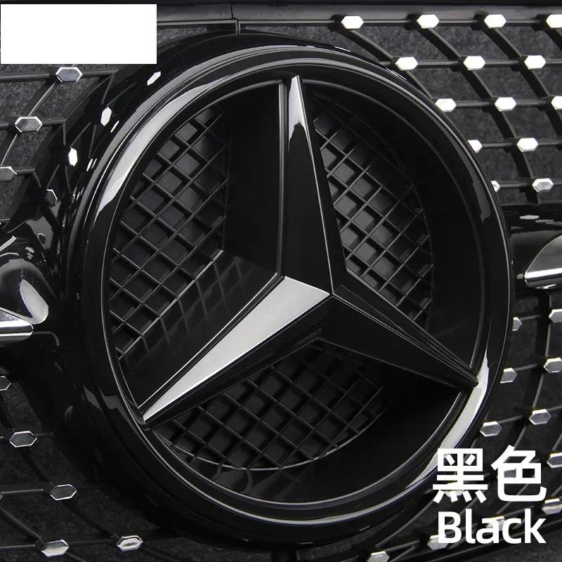 XBLVF1 For Mercedes Benz Hollow Out Grids ABS Front Grille Car Emblem 3D Star Badge for Mercedes Benz W204 W205 W213 X253 W166 Etc. Chr