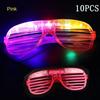 50 шт. светодиодных очков, светящиеся солнцезащитные очки для вечеринок, жалюзи, очки-жалюзи, светящиеся в темноте, неоновые, рождественские, день рождения, свадьба, вечеринка, принадлежности