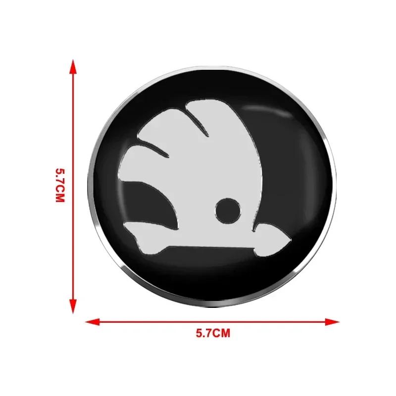 HLLQ9 4pcs 56mm Car Emblem Wheel Hub Caps Center Cover Sticker Decoration For Skoda Octavia Superb Rapid Kodiaq Karoq Fabia Roomster