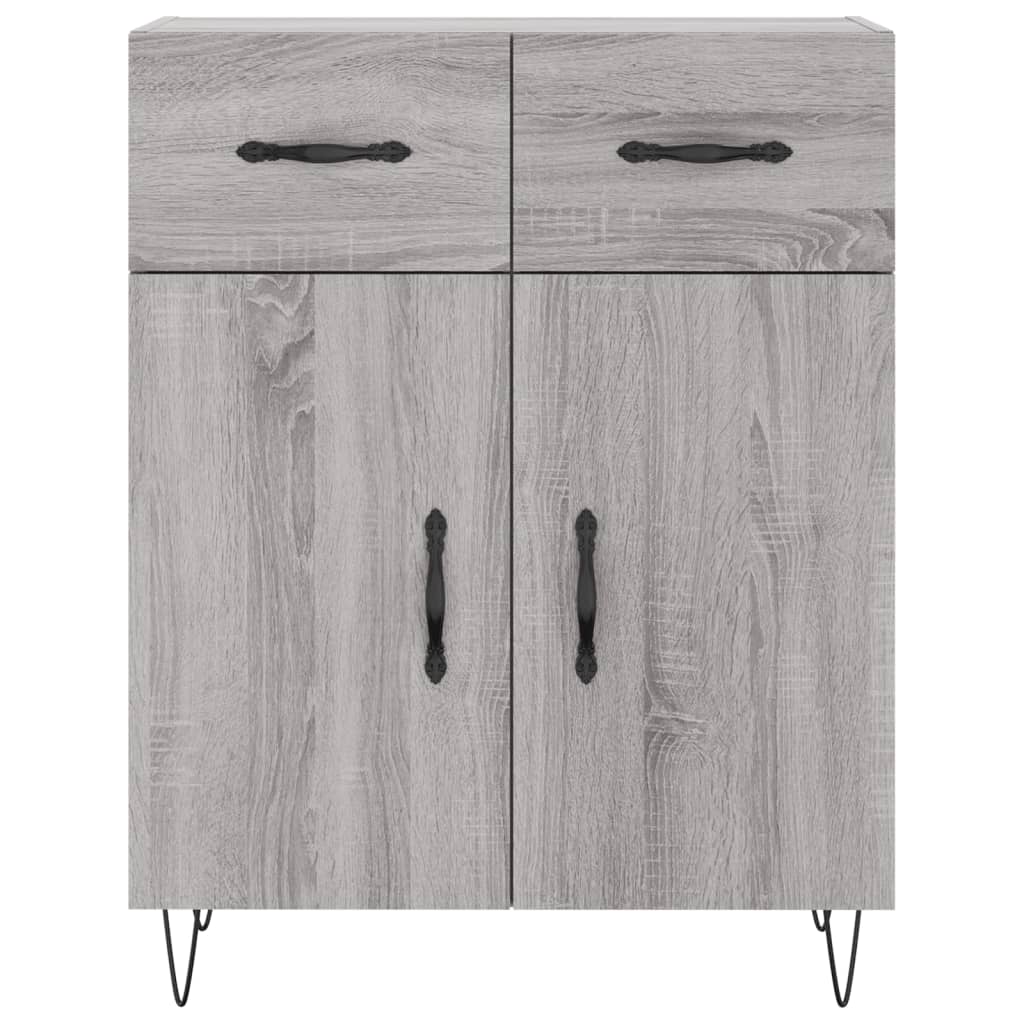 Vidaxl Witrynka Szary Dąb Sonoma 69,5X34X180Cm Materiał Drewnopochodny