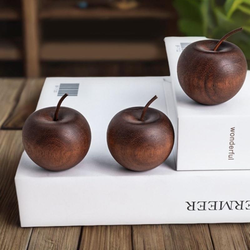 1/3 Set Of Wooden Apple Shaped Essential Oil Diffuser Fragrance Diffuser Suitable For Home Bathroom Car Decoration
