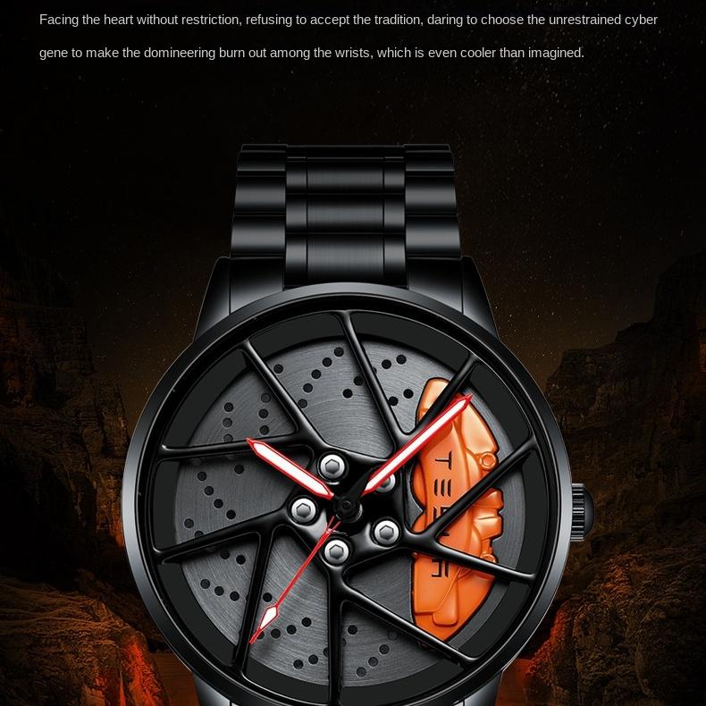 SVJ Wheel Watch Трехмерные полые мужские часы Высококачественные подлинные мужские часы Кварцевые часы