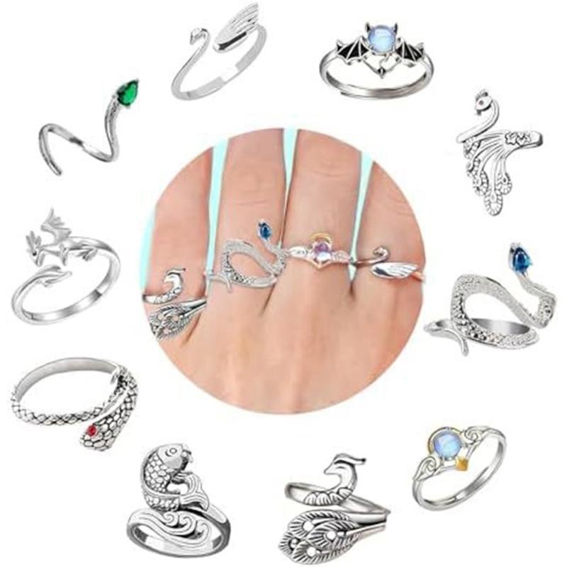 10pcs Crochet Rings Adjustable Thumb Rings for Knitting Hobbyists Yarns Rings Convenient Finger Holders for Hand Weaving