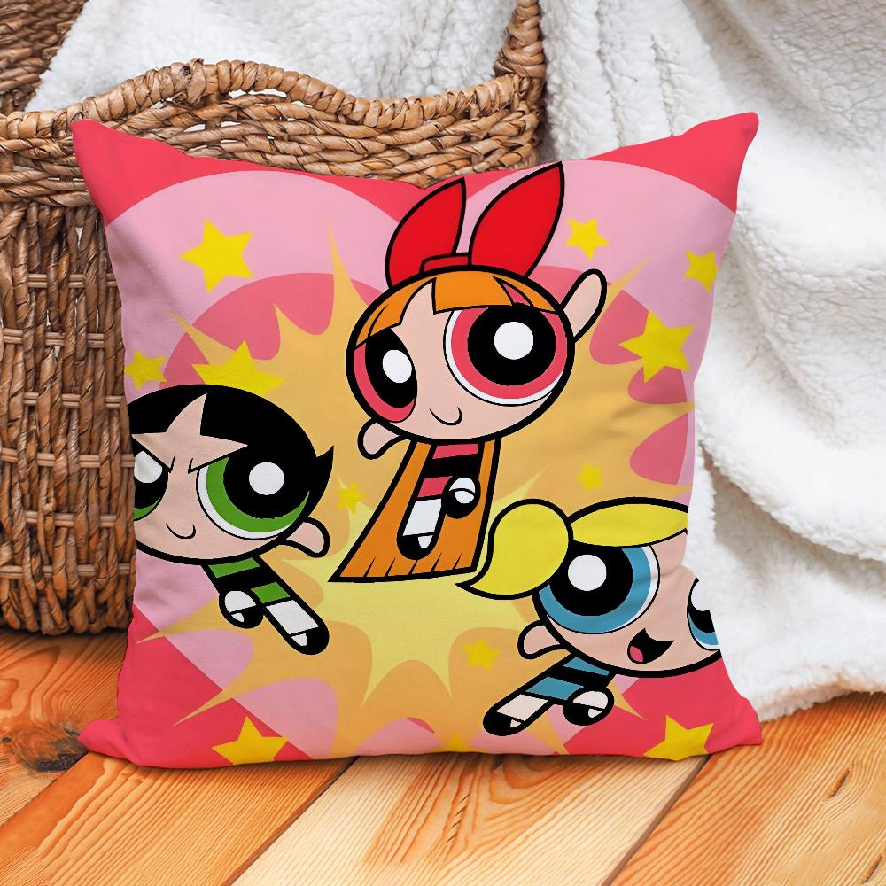 Мультяшная Наволочка для Подушки Powerpuff Girls Чехол для Домашней Подушки Подходит для Офиса Дивана Машины Подходит для Всех Сезонов