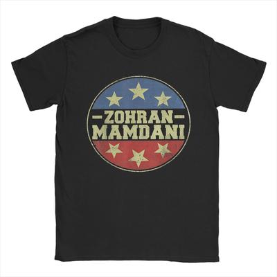 Футболка Zohran Mamdani Летняя Хип-хоп Футболки Пара Хлопок Круглый вырез Большой размер 5XL Одежда Короткий рукав Уличный стиль Футболка