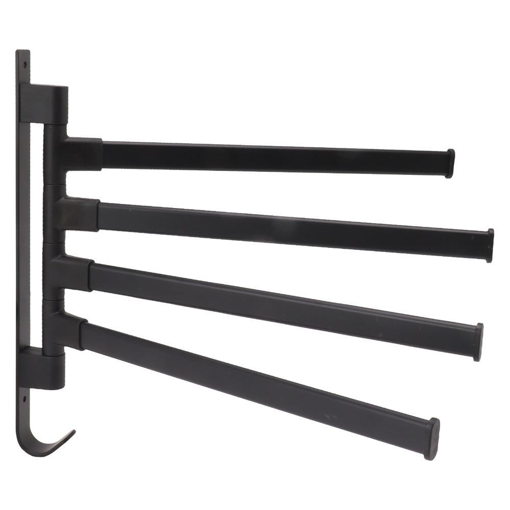 Aluminum Swivel Towel Bar Thicken Design Towel Holder Durable Swing Arm Towel Rack Space Saving