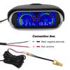 2 In 1 LCD Car Water Temp Gauge Temperature Sensor 10mm Voltage Gauges Voltmeter Digital Horizontal Gauge Fit 12v 24v Moto