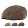 Клетчатый берет, мужской осенне-зимний шерстяной кепка газетчика в британском стиле ретро, ​​женская восьмиугольная кепка, кепка художника Гэтсби, кепка художника Gorro Hombre Boina