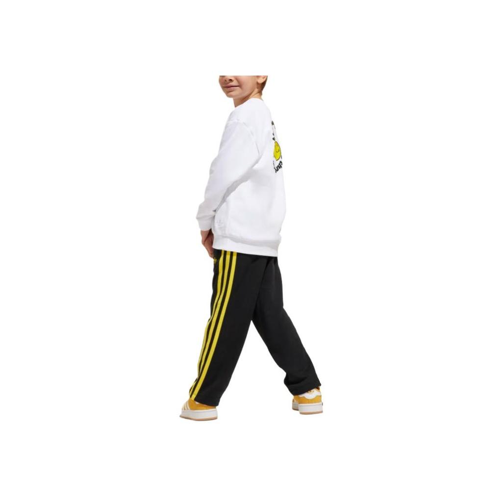 adidas Оригинальный спортивный костюм в стиле кэжуал, коллаборация Originals x Smiley World, модный, универсальный, удобный, приятный к коже, детский костюм, белый, черный, JD0431