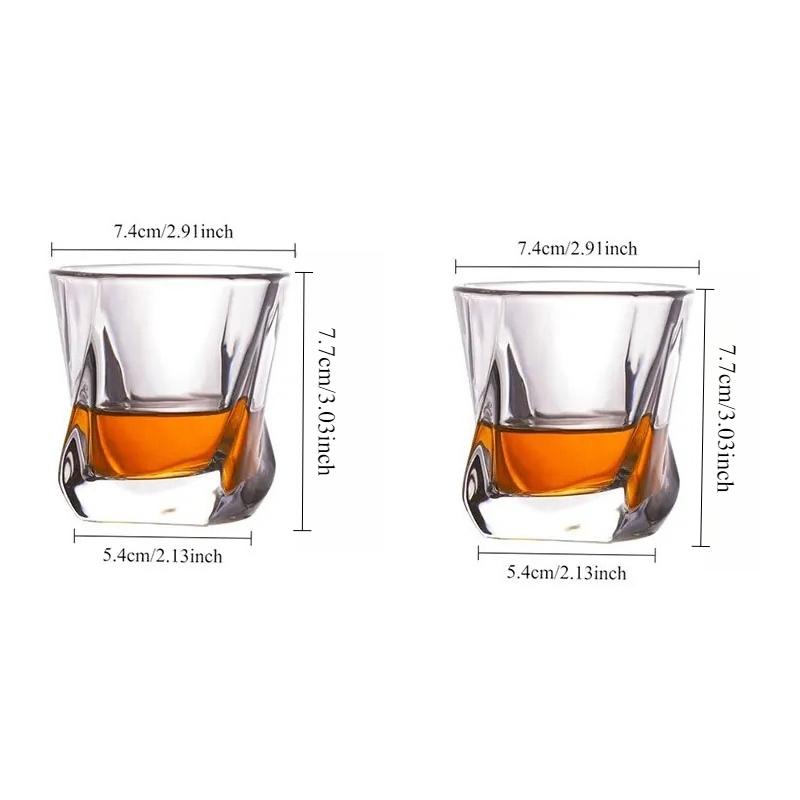 2pcs Set Whiskey Glass Alcohol Cup Set Beer Juice Water Cups Transparent Drinking Bar Glasses Party Restaurant Tumbler Glassware