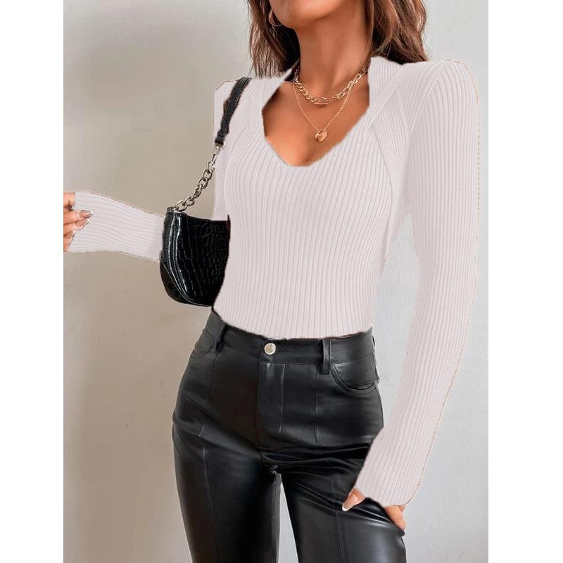 Женская мода с длинным рукавом повседневный пуловер топы осень зима Femme Knit Pull свитер