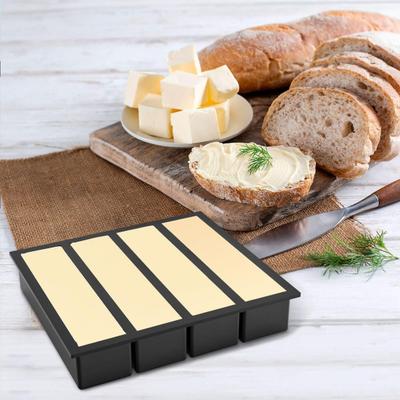 Силиконовый лоток для льда с 4 отделениями, пищевой, легко вынимаемый, без BPA, летний холодильник, длинная ледяная полоска, пресс-форма для масла, кухонные принадлежности