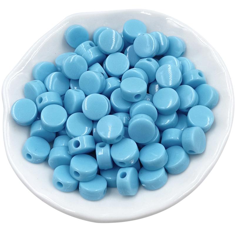 8/10mm Cream Flat Beads Jewelry Accessories Fashion 100Pcs Bracelet Necklace Making Macaron Color System DIY Round