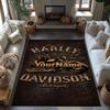 Harley-davidson Motorcycles Personalized Text Floor Rug Office Rug Design for Outdoor Dining Room Balcony Study room Anti-slip Rug Decorate Offices