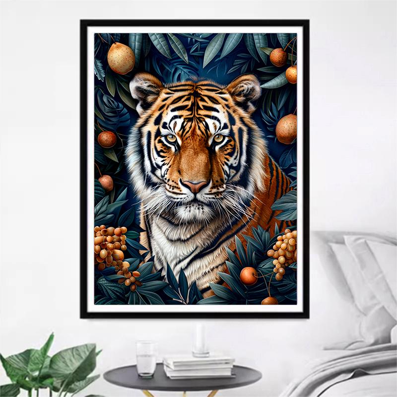 5d DIY Diamond Painting Cross Stitch Animal Tiger Fruit Diamond Embroidery Mosaic Full Round Drill Home Decor Arts