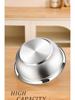 Food Grade 316 Stainless Steel Deep Round Bowl with Beveled Edge - Anti-overflow, Perfect for Soup and Rice