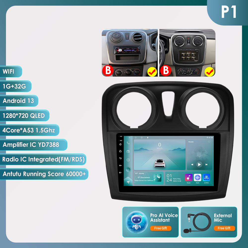 Hizpo Carplay 4G Android 13 автомобильное радио для Renault Logan 2 2014 - 2019 Sandero 2 мультимедийный видеоплеер GPS 2din Автомагнитола 7862 интеллектуальный экран