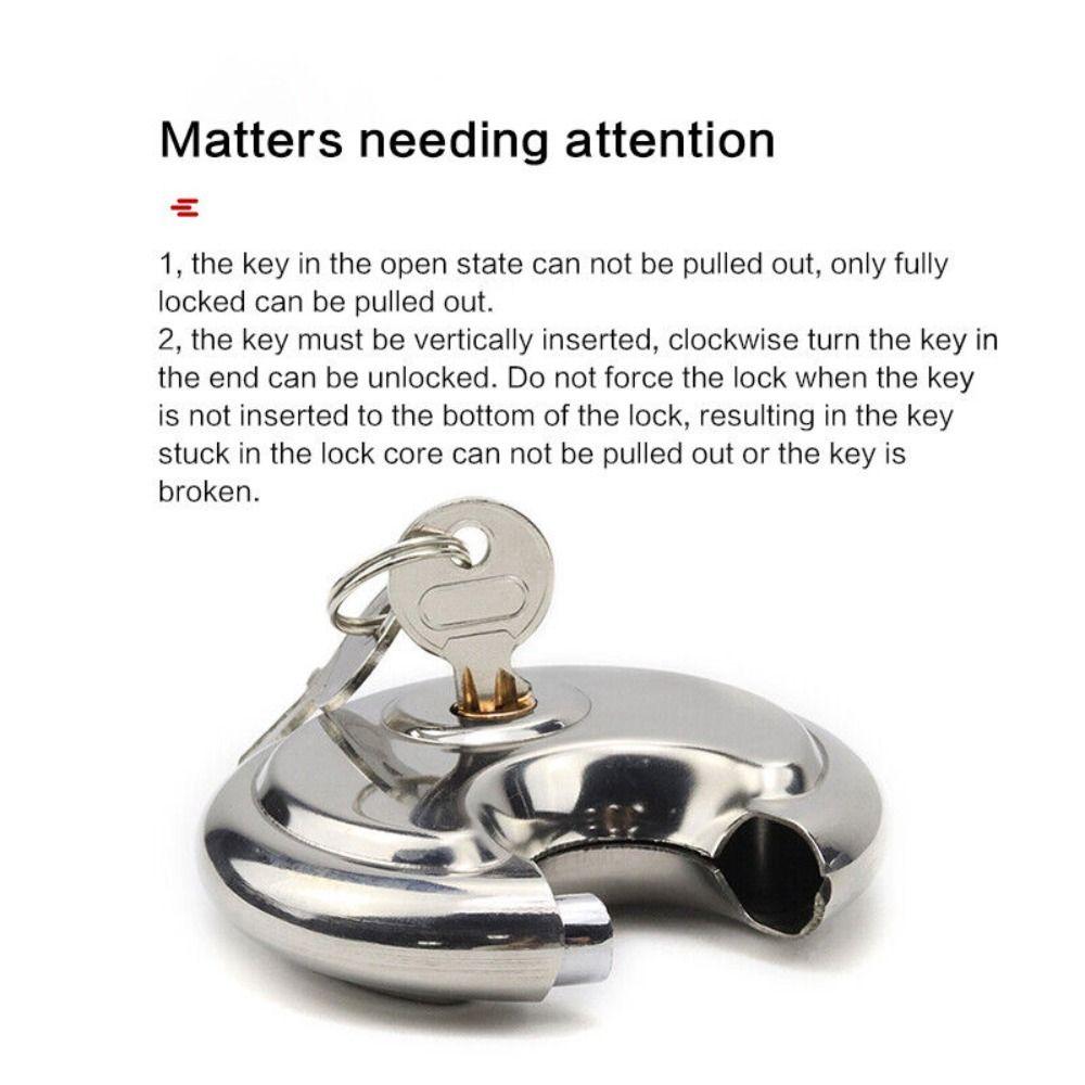 Rust-proof Round Pie Lock Stainless Steel Keyed Padlock Durable Round Padlock