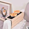 Quality Bamboo Wood Sofa Arm Tray Table Anti-Slip Armrest Organizer Protector Drink Holder Coaster
