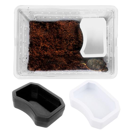 Миска для воды для рептилий Пластиковая пищевая коробка для воды Кормушка для еды для рептилий Блюдо для воды для домашних животных