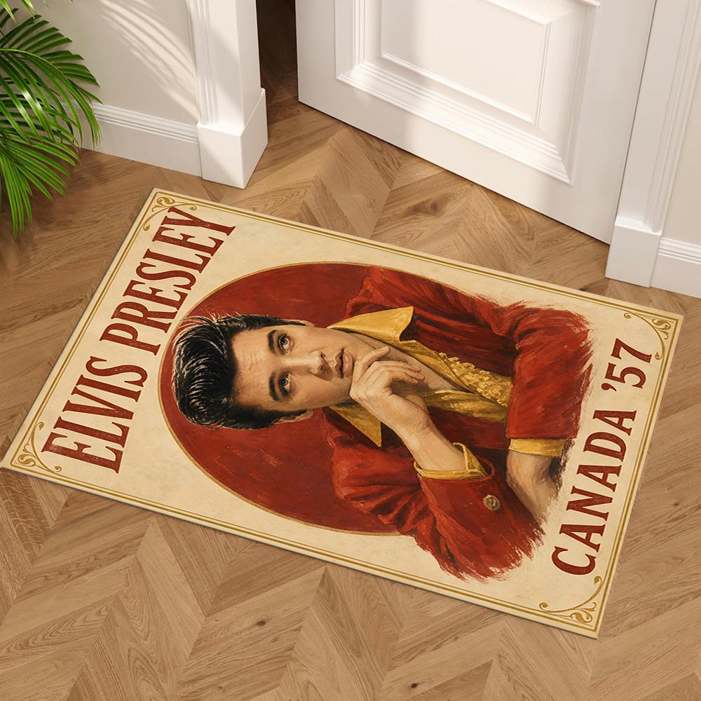 Elvis Presley Floor Rug Office Rug Design for Outdoor Dining Room Living Rooms Entryway Antislip Carpet Decorate Offices Wedding Party Gift