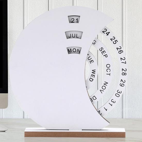 Вращающийся деревянный вечный настольный календарь с прочным основанием, дата, неделя, месяц, домашний офис, спальня, настольный календарь, украшение