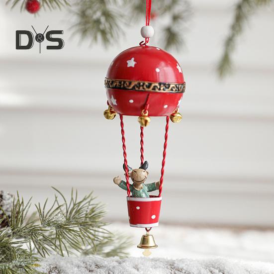 Рождественский кулон, железный воздушный шар, украшение с колокольчиком, фигурка Санта-Клауса, подвесные украшения в виде воздушного шара для рождественской елки, стола, камина
