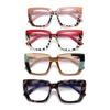 European and American large frame spring temple reading glasses in the elderly fashion anti-blue reading glasses