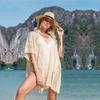 New Style Knit Bikini Cover Up Sexy Knit Hollow Front and Back V Neck Side Slit Mini Dress Women Beach Swimwear Cover Up Q1401