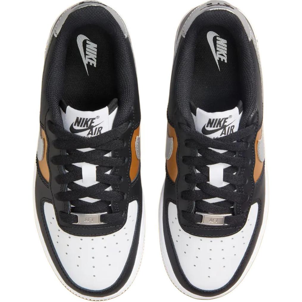 Nike Air Force 1 Low Черный Металлик Серебристый (GS)